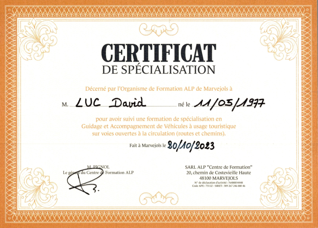 certification de spécialisation